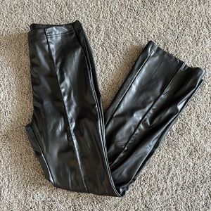 Shein leather flare pants